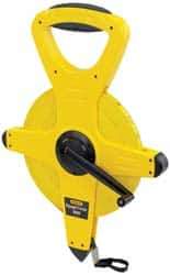Stanley - 300' x 1/2" Tape Measure - 1/8" & 1/100 & 0.10 & 1/10' Graduation, Engineer Scale Graduation Style, Yellow/Black Case - USA Tool & Supply