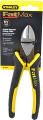 Stanley - 6-1/2" OAL, Diagonal Cutter - 7/8" Jaw Length x 1" Jaw Width, Oval/Angled Head, Double Injection Molded Handle - USA Tool & Supply