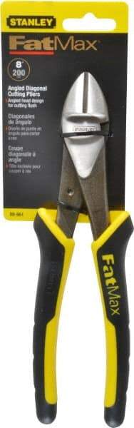 Stanley - 8" OAL, Diagonal Cutter - 1" Jaw Length x 1-1/16" Jaw Width, Oval/Angled Head, Double Injection Molded Handle - USA Tool & Supply