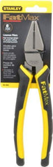 Stanley - 8-3/8" OAL, 1-1/2" Jaw Length x 1" Jaw Width, Side Cutting Linesman's Pliers - Serrated Jaw, Flat Nose Head, Bi-Material Cushion Grip Handles - USA Tool & Supply