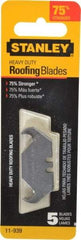 Stanley - 5 Piece Carbon Steel Roofing Blade - 1-7/8" OAL, 0.031" Blade Thickness - USA Tool & Supply