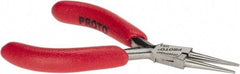 Proto - 4-1/2" OAL, 1-3/64" Jaw Length x 27/64" Jaw Width, Long Nose Mini Pliers - Standard Jaw, Round Nose Head, ESD Cushion Handles, with Spring - USA Tool & Supply