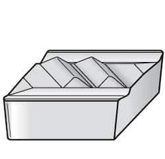 Kennametal - NPL5, KC5010 Grade Carbide Profiling Insert - TiAlN Finish, 55° Incl Angle, Parallelogram, 0.4567" Side Length, 1/8" Thick, 0.2mm Corner Radius - USA Tool & Supply
