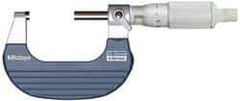 Mitutoyo - 25 to 50mm Range, 0.001mm Graduation, Mechanical Outside Micrometer - Ratchet Stop Thimble, Accurate to 2µm - USA Tool & Supply