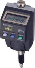 Mitutoyo - 0 to 5.6mm Range, 0.00005 & 0.0005" Graduation, Electronic Drop Indicator - Accurate to 0.00012", English & Metric System, LCD Display - USA Tool & Supply