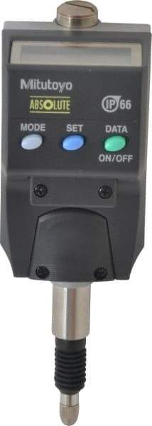 Mitutoyo - 0 to 5.6mm Range, 0.0005" Graduation, Electronic Drop Indicator - Accurate to 0.0008", English & Metric System, LCD Display - USA Tool & Supply