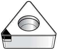 Kennametal - TPGX 1303, 61° KC7015 Grade Drill Chamfer Insert - GD Chipbreaker, TiN Coated, Series KSEM - USA Tool & Supply