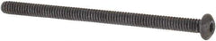 Made in USA - #0-80 UNF Hex Socket Drive, Button Screw - Alloy Steel, Black Oxide Finish, Fully Threaded, 1" Length Under Head - USA Tool & Supply