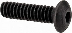 Value Collection - #4-40 UNC Hex Socket Drive, Button Screw - Alloy Steel, Black Oxide Finish, Fully Threaded, 7/16" Length Under Head - USA Tool & Supply