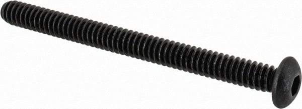 Value Collection - #10-24 UNC Hex Socket Drive, Button Screw - Alloy Steel, Black Oxide Finish, Fully Threaded, 2-1/4" Length Under Head - USA Tool & Supply