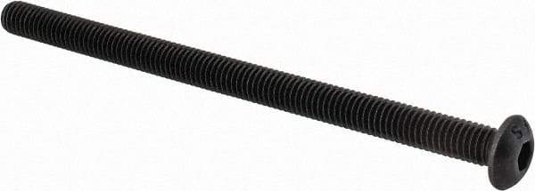 Value Collection - #10-32 UNF Hex Socket Drive, Button Screw - Alloy Steel, Black Oxide Finish, Fully Threaded, 3" Length Under Head - USA Tool & Supply