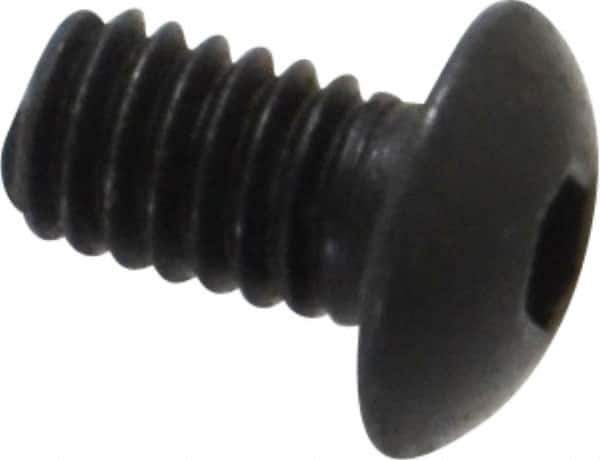 Value Collection - #6-40 UNF Hex Socket Drive, Button Screw - Alloy Steel, Black Oxide Finish, Fully Threaded, 1/4" Length Under Head - USA Tool & Supply