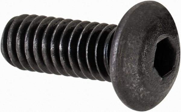 Value Collection - #6-40 UNF Hex Socket Drive, Button Screw - Alloy Steel, Black Oxide Finish, Fully Threaded, 3/8" Length Under Head - USA Tool & Supply