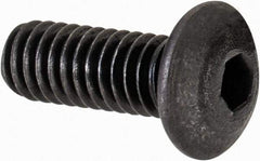 Value Collection - #6-40 UNF Hex Socket Drive, Button Screw - Alloy Steel, Black Oxide Finish, Fully Threaded, 3/8" Length Under Head - USA Tool & Supply