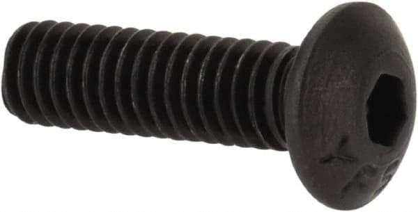 Value Collection - #6-40 UNF Hex Socket Drive, Button Screw - Alloy Steel, Black Oxide Finish, Fully Threaded, 1/2" Length Under Head - USA Tool & Supply