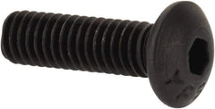 Value Collection - #6-40 UNF Hex Socket Drive, Button Screw - Alloy Steel, Black Oxide Finish, Fully Threaded, 1/2" Length Under Head - USA Tool & Supply