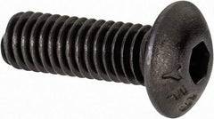 Value Collection - #8-36 UNF Hex Socket Drive, Button Screw - Alloy Steel, Black Oxide Finish, Fully Threaded, 1/2" Length Under Head - USA Tool & Supply