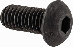 Value Collection - 7/16-14 UNC Hex Socket Drive, Button Screw - Alloy Steel, Black Oxide Finish, Fully Threaded, 1" Length Under Head - USA Tool & Supply