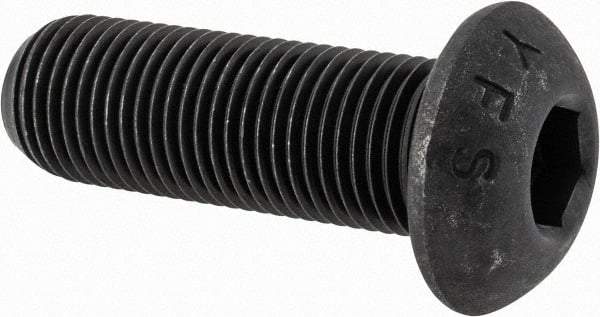 Value Collection - 1/2-20 UNF Hex Socket Drive, Button Screw - Alloy Steel, Black Oxide Finish, Fully Threaded, 1-1/2" Length Under Head - USA Tool & Supply