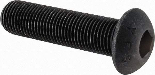 Value Collection - 1/2-20 UNF Hex Socket Drive, Button Screw - Alloy Steel, Black Oxide Finish, Fully Threaded, 2" Length Under Head - USA Tool & Supply