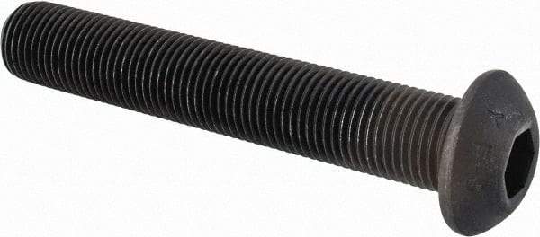 Value Collection - 1/2-20 UNF Hex Socket Drive, Button Screw - Alloy Steel, Black Oxide Finish, Fully Threaded, 3" Length Under Head - USA Tool & Supply