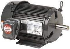 US Motors - 1 hp, TEFC Enclosure, No Thermal Protection, 3,505 RPM, 200 Volt, 60 Hz, Three Phase Energy Efficient Motor - Size 56 Frame, Rigid Mount, 1 Speed, Ball Bearings, 3.4 Full Load Amps, F Class Insulation, Reversible - USA Tool & Supply