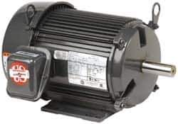 US Motors - 1 hp, TEFC Enclosure, No Thermal Protection, 1,740 RPM, 575 Volt, 60 Hz, Three Phase Energy Efficient Motor - Size 143 Frame, Rigid Mount, 1 Speed, Ball Bearings, 1.2 Full Load Amps, F Class Insulation, Reversible - USA Tool & Supply