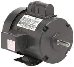 US Motors - 5 hp, TEFC Enclosure, No Thermal Protection, 3,505 RPM, 230 Volt, 60 Hz, Single Phase Permanent Split Capacitor (PSC) Motor - Size 184T Frame, Rigid Mount, 1 Speed, Ball Bearings, 19.60 Full Load Amps, F Class Insulation - USA Tool & Supply