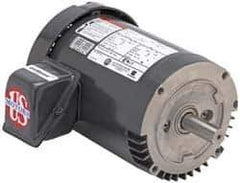 US Motors - 1 hp, Totally Enclosed Fan Cooled, No Thermal Protection, 1,140 RPM, 208-230/460 Volt, 60 Hz, Polyphase Motor - Size 56C Frame, C-Face Mount, 1 Speed, Ball Bearings, 3.7-3.8/1.9 Full Load Amps, B Class Insulation - USA Tool & Supply