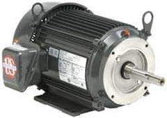 US Motors - 15 hp, TEFC Enclosure, No Thermal Protection, 1,770 RPM, 208-230/460 Volt, 60 Hz, Three Phase Standard Efficient Motor - Size 254JM Frame, Rigid Mount, 1 Speed, Ball Bearings, 42-37/18.7 Full Load Amps, F Class Insulation, Reversible - USA Tool & Supply