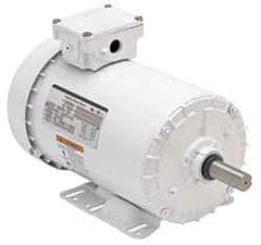US Motors - 1 hp, TENV Enclosure, No Thermal Protection, 1,725 RPM, 230/460 Volt, 60 Hz, Three Phase Standard Efficient Motor - Size 56 Frame, Rigid Mount, 1 Speed, Ball Bearings, 3.2/1.6 Full Load Amps, F Class Insulation, Reversible - USA Tool & Supply