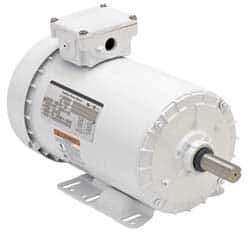 US Motors - 7-1/2 hp, TEFC Enclosure, No Thermal Protection, 1,760 RPM, 208-230/460 Volt, 60 Hz, Three Phase Energy Efficient Motor - Size 213 Frame, Rigid Mount, 1 Speed, Ball Bearings, 20.1-18.3/9.1 Full Load Amps, F Class Insulation, Reversible - USA Tool & Supply