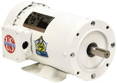 US Motors - 1 hp, TENV Enclosure, No Thermal Protection, 1,725 RPM, 208-230/460 Volt, 60 Hz, Three Phase Energy Efficient Motor - Size 143TC Frame, C-Face/Base Mount, 1 Speed, Ball Bearings, 3.3-3.2/1.6 Full Load Amps, F Class Insulation, Reversible - USA Tool & Supply