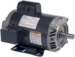 US Motors - 1.5 hp, ODP Enclosure, No Thermal Protection, 1,725 RPM, 115/208-230 Volt, 60 Hz, Capacitor Start Motor - Size 145TC Frame, C-Face/Base Mount, 1 Speed, Ball Bearings, 17.3 Full Load Amps, B Class Insulation, CCW Lead End Rev - USA Tool & Supply