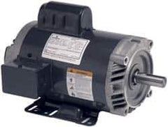 US Motors - 1.5 hp, ODP Enclosure, No Thermal Protection, 1,725 RPM, 115/208-230 Volt, 60 Hz, Capacitor Start Motor - Size 145TC Frame, C-Face/Base Mount, 1 Speed, Ball Bearings, 17.3 Full Load Amps, B Class Insulation, CCW Lead End Rev - USA Tool & Supply