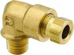 Parker - 5/8" OD, Brass Male Elbow - 1,000 Max Working psi, 7/8" Hex, Comp x MNPT Ends - USA Tool & Supply