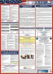 NMC - 24" Wide x 40" High Laminated Paper Labor Law Information Poster - Texas Jurisdiction, 0.03" Thick, Spanish - USA Tool & Supply