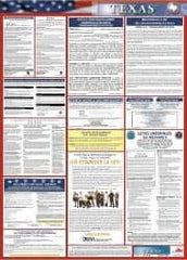 NMC - 24" Wide x 40" High Laminated Paper Labor Law Information Poster - Texas Jurisdiction, 0.03" Thick, Spanish - USA Tool & Supply