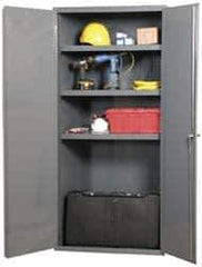 Durham - 4 Shelf Locking Storage Cabinet - Steel, 36" Wide x 18" Deep x 72" High, Gray - USA Tool & Supply