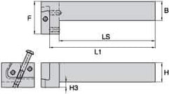 Kennametal - KGME, Left Hand, Indexable Grooving Tool Holder - 31.75mm Shank Height, 31.75mm Shank Width, 140.4mm OAL - USA Tool & Supply