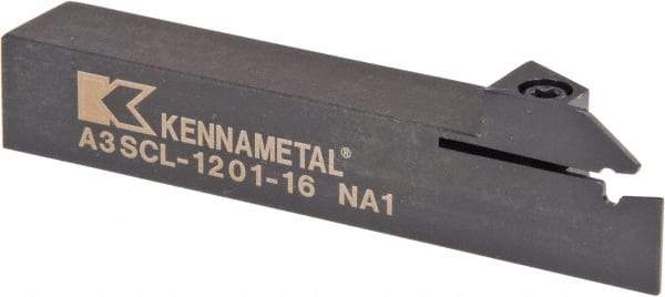 Kennametal - A3SC, Left Hand Cut, 1.65" Max Workpc Diam, A2016... Insert, Indexable Cutoff Toolholder - 0.63 Max Depth of Cut, 3/4" Shank Width, 3/4" Shank Height, 114.3mm OAL - USA Tool & Supply