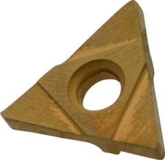 Interstate - 32TNMC Grade TCN55, 3/32" Cutting Width Carbide Grooving Insert - 0.15" Max Depth of Cut, Right Hand, TiN Finish - USA Tool & Supply