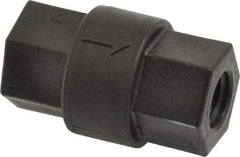 Specialty Mfr - 1/4" Polypropylene Check Valve - Inline, FNPT x FNPT, 125 WOG - USA Tool & Supply