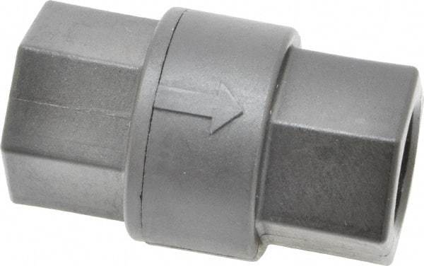 Specialty Mfr - 3/8" Polypropylene Check Valve - Inline, FNPT x FNPT, 125 WOG - USA Tool & Supply