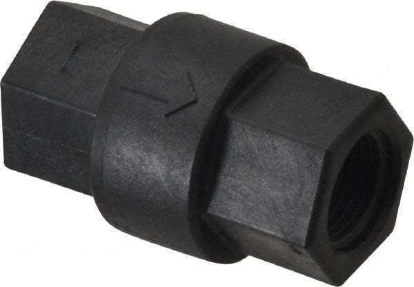 Specialty Mfr - 3/8" Polypropylene Check Valve - Inline, FNPT x FNPT, 125 WOG - USA Tool & Supply