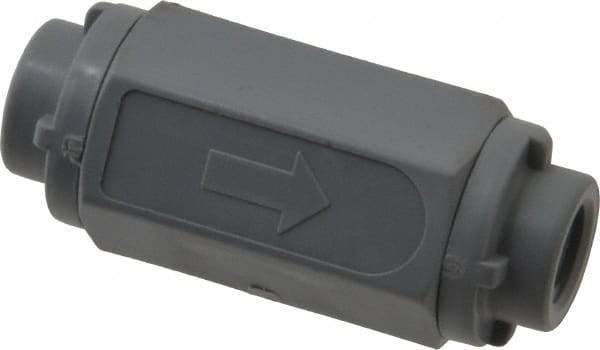 Specialty Mfr - 1/8" PVC Check Valve - Inline, FNPT x FNPT, 125 WOG - USA Tool & Supply