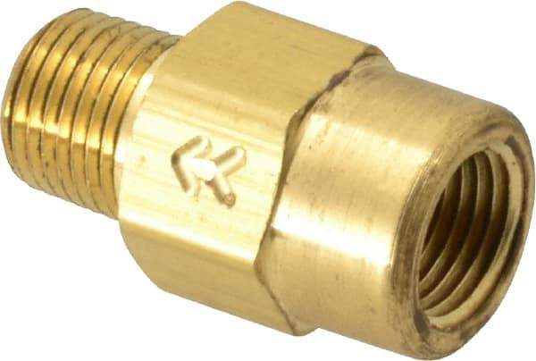 Specialty Mfr - 1/8" Brass Check Valve - Inline, FNPT x MNPT, 500 WOG - USA Tool & Supply