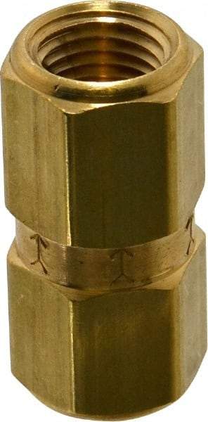 Specialty Mfr - 1/4" Brass Check Valve - Inline, FNPT x FNPT, 1,200 WOG - USA Tool & Supply
