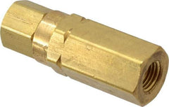 Specialty Mfr - 1/4" Brass Check Valve - Inline, FNPT x FNPT, 3,000 WOG - USA Tool & Supply