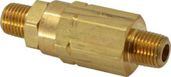 Specialty Mfr - 1/4" Brass Check Valve - Inline, MNPT x MNPT, 3,000 WOG - USA Tool & Supply